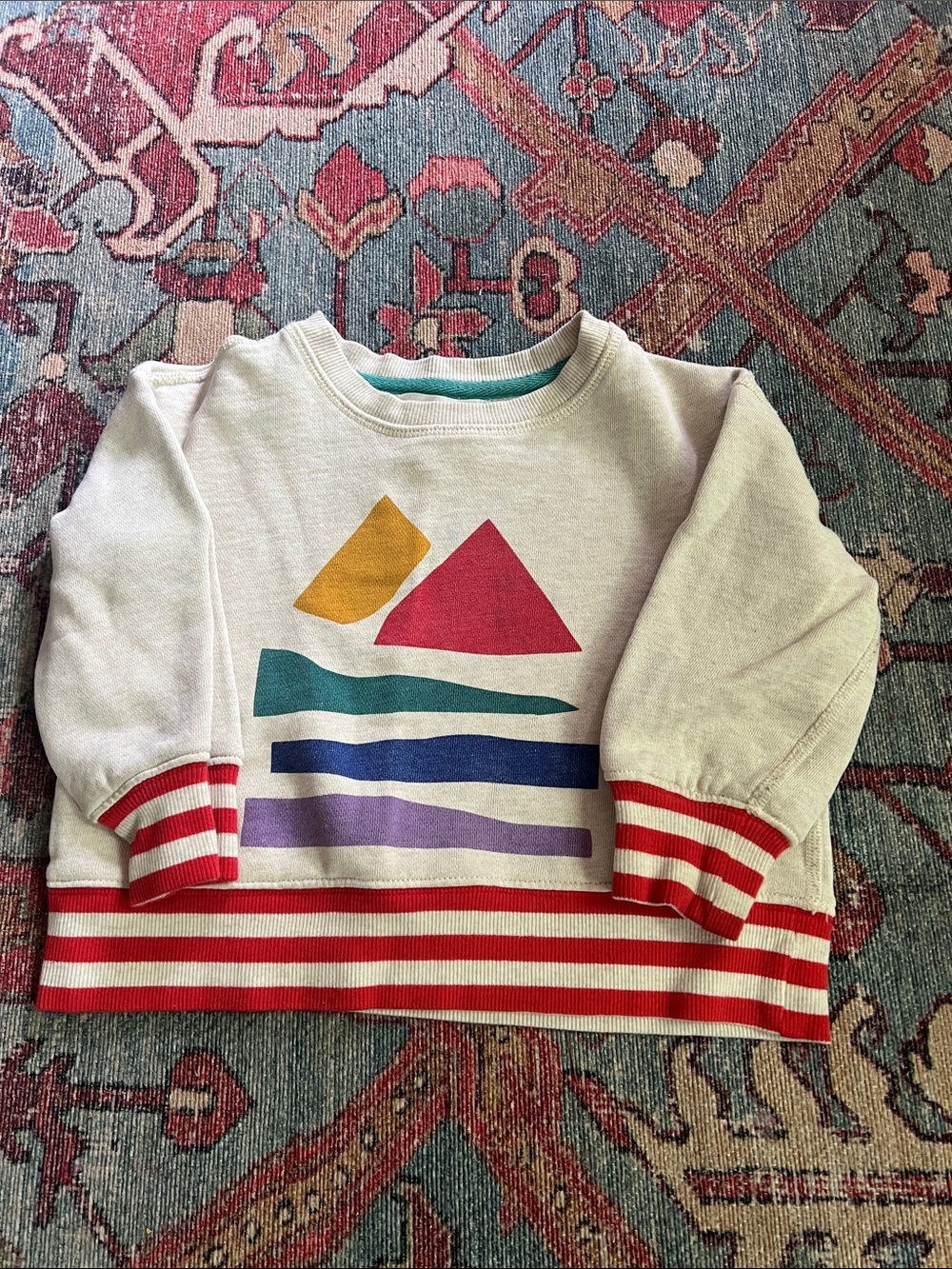 Kids Neutral Sweatshirt with Color Block Sail Graphic